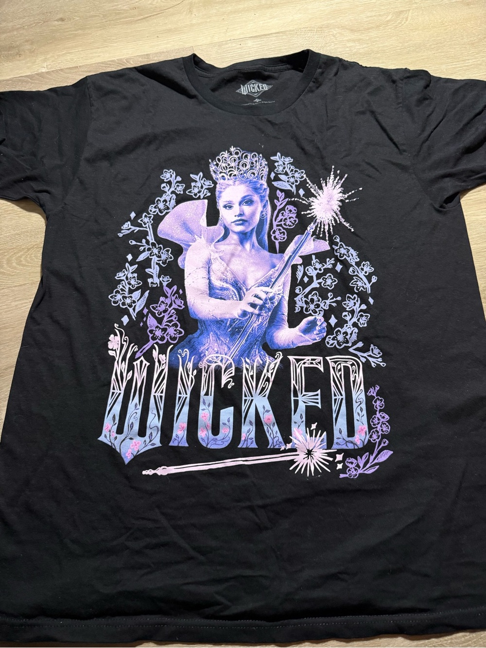 Wicked Black Short Sleeve Graphic Tee with Purple Print